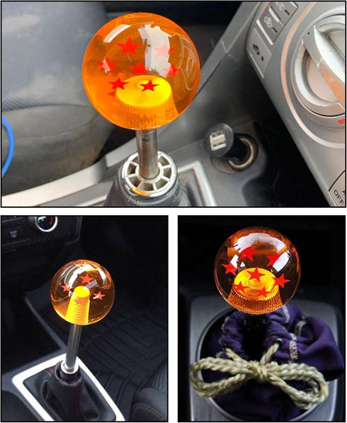 Z Star Manual Gear Stick Shift Knob,Z Stars Shift Knob with M8x1.25 M10x1.5 M10x1.25 Adapter,Universal Round Ball Gear Shifter Knobs (7 Star)...