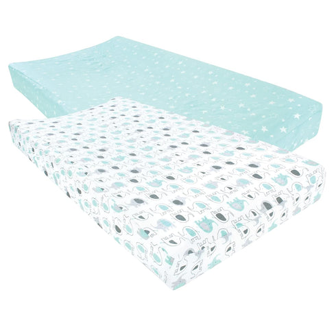 Luvable Friends Unisex Baby Fitted Changing Pad Cover, Boy Basic Elephant, One Size...