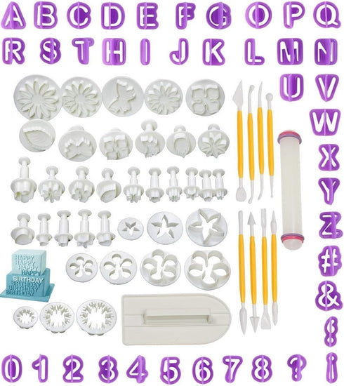 Fondant Cutters Molds Cake Decorating Tool,Icing Smoother,Cake Cookie Plunger Cutters Mold Sugarcraft Gumpaste craft Flower Leaf Butterfly Heart S...