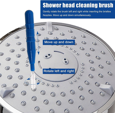 10pcs Shower Head Cleaning Brush, Small Cleaner Tool Hole Cleaning Brush with 10 Stainless Steel Pin Picks Gap Hole Anti-Clogging Cleaning Brush f...