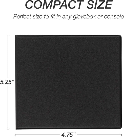 Samsill 2 Pack Car Registration and Insurance Holder, 5.25" x 4.75" Black Glove Box Organizer, Perfect for Multiple Vehicles...