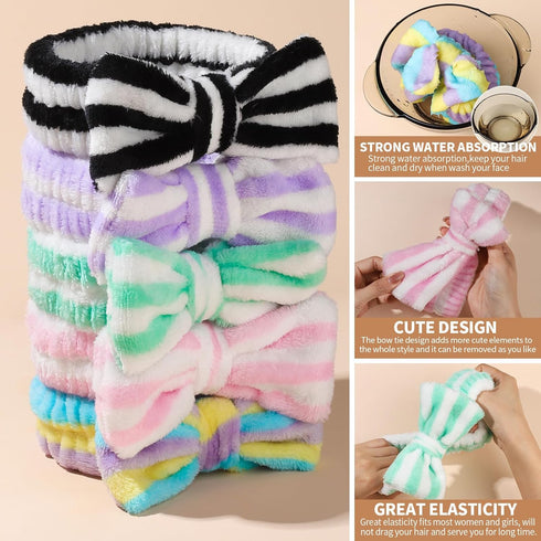 Teenitor Makeup Headband, Spa Headband For Girls, Bow Headbands, Fluffy Headbands for Washing Face, Make Up Headbands For Skincare...