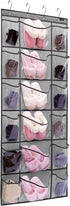 Over The Door Hanging Shoe Rack Organizer 18 Pockets Organizer with 6 Extra Large Clear Pockets for Shoe Holder Storage (18 Pockets-Grey)...
