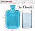 HomeTop Premium Classic Rubber Hot Water Bottle (Blue)...