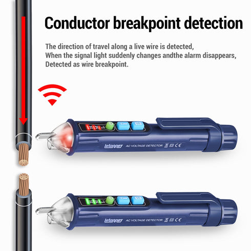 Voltage Tester, Non Contact Voltage Tester, Electrical Tester, Outlet Tester Dual Range Voltage Sniffer AC 12V/48V-1000V, Live Wire Tester, Circui...