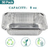 50 Pack Small 8 OZ/230ML Capacity Disposable Takeout Foil Pans with Clear Plastic Lids - Aluminum Foil Food Containers with Strong Seal for Cateri...