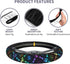 Black Rainbow Dog Paw Print Steering Wheel Cover Colorful Cute Bones Stearing Wheeler Covers Cooling Sterringwheelcovers Cool Girl Stering Coverin...