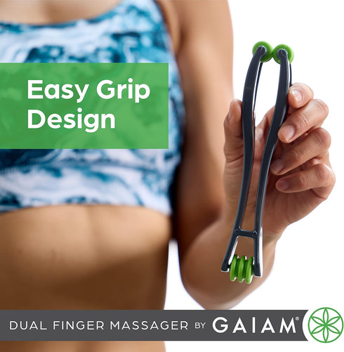 Gaiam Finger Massager Dual-Sided Hand Massage Roller Tool for Circulation, Stress, Arthritis and Hand Pain Relief...