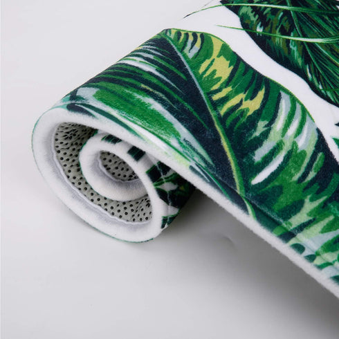 LIVILAN Green Leaf Bath Mat - 16" X 24" Tropical Bathroom Rug...