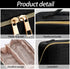 Travel Cosmetic Bag Large Capacity Make Up Bag PU Leather Waterproof Portable with Handle and Divider Multifunctional Bag (Black-braid)...