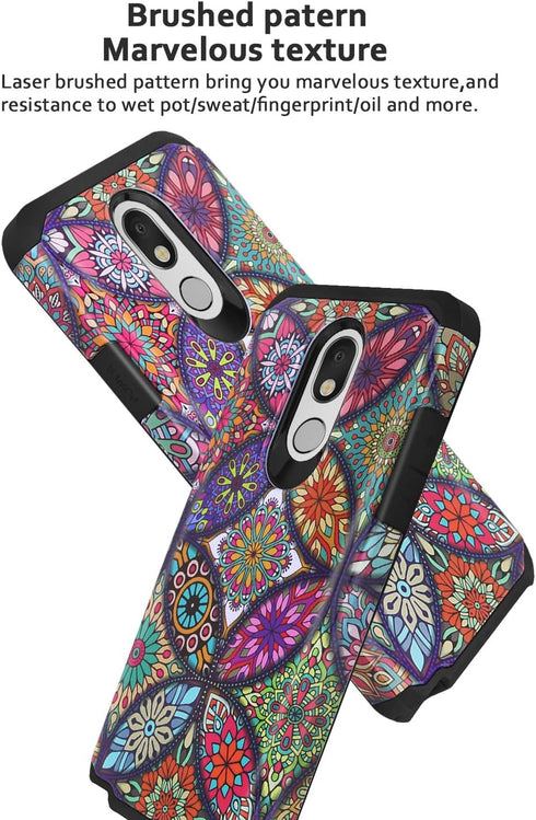 TJS Phone Case Compatible with LG Stylo 5/LG Stylo 5 Plus/LG Stylo 5V/LG Stylo 5X, Dual Layer Hybrid Shockproof Protection Impact Cover (Mandala)...