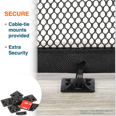 Roving Cove Stair Banister Guard 10ft x 3ft, Railing Safety Net for Baby Proofing, Child Safety Gate Cover, Balcony Mesh Netting, Ebony Black...