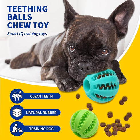2.36" (5 Pack) Squeaky Dog Balls Toys, Small Dog Toy Ball, Training Dog Toys for Boredom and Stimulati, Puppy Teething Chew Toy Balls, Green, Blue...