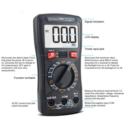 DC/AC Multi Meter Mobile Phone Repair Digital Multimeter Voltage Resistance Diode hFE Tester Smart Multimeter Electronic Service Tool KM-DM09A…...