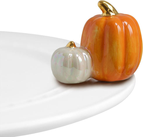 Nora Fleming Double Pumpkin - Hand-Painted Ceramic Halloween and Thanksgiving Decor - Fall Minis for the Home and Office...