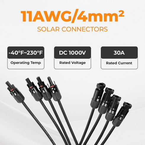 Solar Panel Connector 4 to 1 Solar Panel Splitter 4 Way 1000V Solar Panel Parallel Connectors Solar Adapter Cable Plug Pair for Solar System Solar...