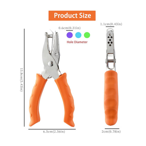 Single Hole Punch, HIA 1/4”Hole Puncher, Metal One Hole Puncher for Crafts with Ergonomic Silicone Handle, Paper Punch for Kids and Adults (Stylis...