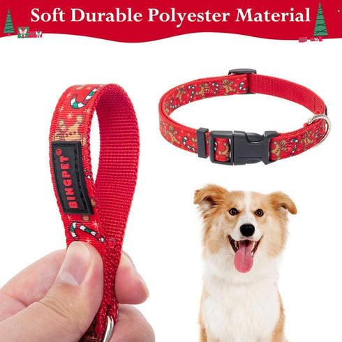 BINGPET 3 Pack Dog Collar for Small Medium Large Dogs,Adjustable Soft Pet Collars with Quick Release Buckle,Adjustable Natural Fabric Pet Dog Coll...