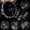 10 Pieces Cow Car Steering Wheel Cover Center Console Armrest Pad Headrest Seat Belt Cover Handbrake Cover Keychain Coaster Full Set Car SUV(Cow)...