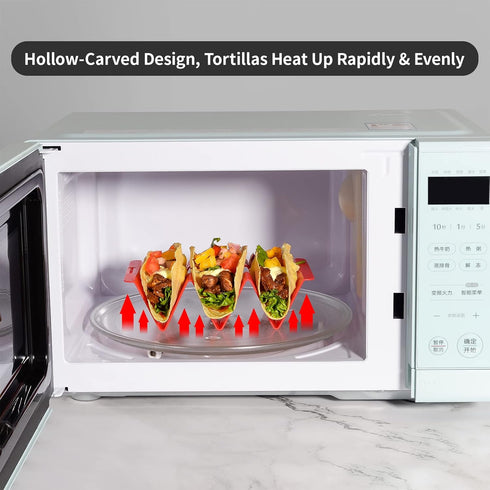 Premium Large Taco Holder Stand, Colorful Holders Set of 6 or 4 for 3 Tacos, Soft or Hard Shell Holder, Street Rack, Tray Plates, BPA Free, Dishwa...