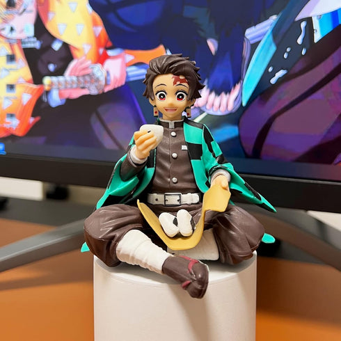 Kamado Tanjirou Ghost Slayer Figure Eat Rice Balls Series Action Figure Toys Collection Desk Decor Collection Toy (Onigiri Tanjiro)...