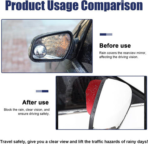 2 Pack Mirror Rain Visor Eyebrow, Waterproof Car Side Mirror Covers, Carbon Fiber Texture Side Mirror Visor Rain Guards, Universal Exterior Access...