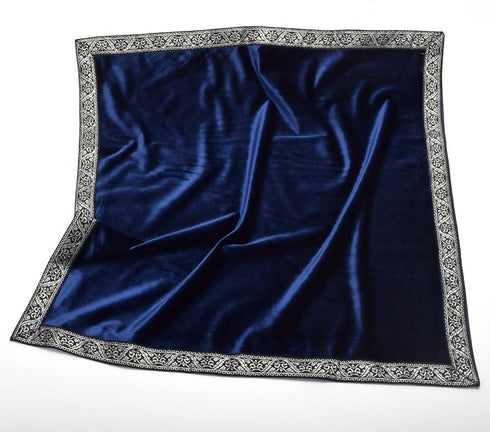 BLESSUME Square Velvet Altar Tarot Table Cloth and Pouch Dark Blue...