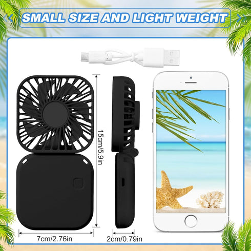 Hortsun 3Pack Necklace Fan Portable Neck Hanging Fan Mini Fan Handheld Fan for Cooling Small Personal Hands Free Fan USB Rechargeable Battery 3 Sp...