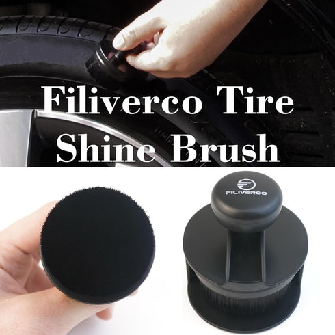Auto Tire Brush, Seal Design with Cover, High Density Portable Car Brush (Black)...