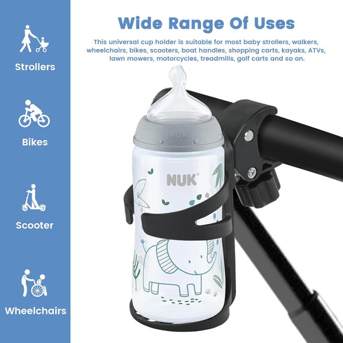 Universal Cup Holder, Stroller Cup Holder, Bike Cup Holder, Large Caliber Drinks Holder Fits Most Bottles, Cup Holder for Stroller, Bike, Wheelcha...