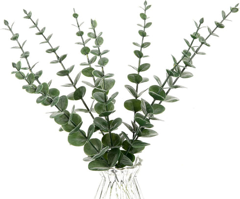 12 Pcs Artificial Eucalyptus Leaves Stems Real Touch Green Leaf for Wedding Arrangements Bouquet Office Party Centerpieces Garden Outdoor Ceremony...