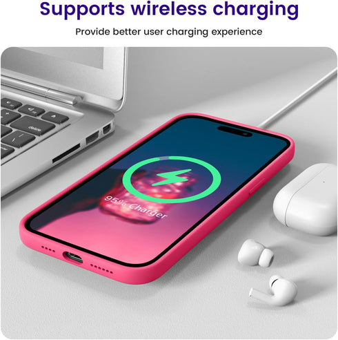OTOFLY Designed for iPhone 14 Pro Max Case, Silicone Shockproof Slim Thin Phone Case for iPhone 14 Pro Max 6.7 inch (Hot Pink)......