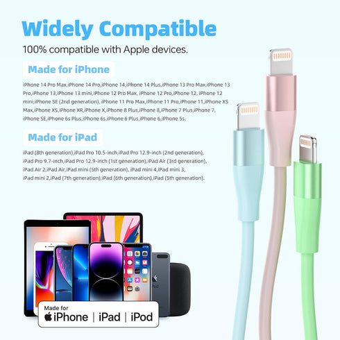 iPhone Charger 3Pack 10 FT Apple MFi Certified Lightning Cable Fast Charging iPhone Charger Cord Compatible with iPhone 14 13 12 11 Pro Max XR XS ...