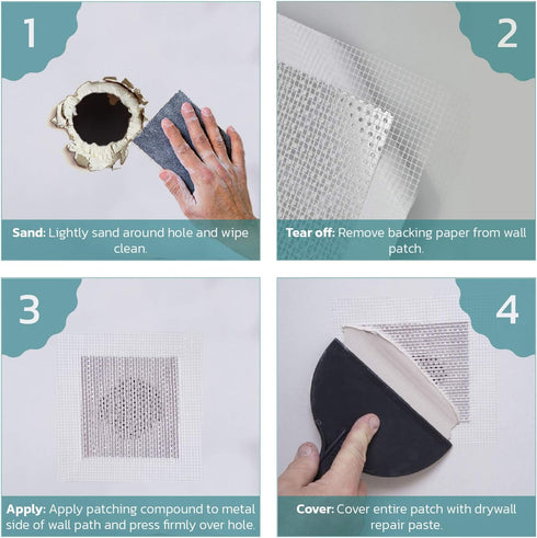 Drywall Patch, 4x4 in, 5 Pcs, Wall Patch Repair Kit, (4x4-5P)...