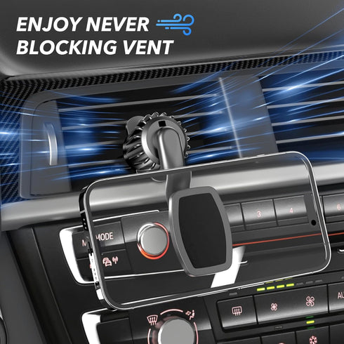 Magnetic Car Phone Holder Mount, Upgraded Clip Car Cell Phone Holder, 360° Strong Magnet Phone Holder for Car, Phone Mount for Car Vent Compatible...
