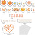 Whaline 67Pcs Retro Boho Classroom Bulletin Board Decoration Kit Pink Groovy Hippie Bulletin Board Set Daisy Heart Butterfly Cutouts with Glue Poi...