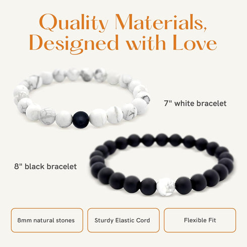 Lucky Feather Long Distance Relationships Couples Bracelets - A Reminder of Love and Strength During Time and Distance Apart (2 Piece Set) Couples...