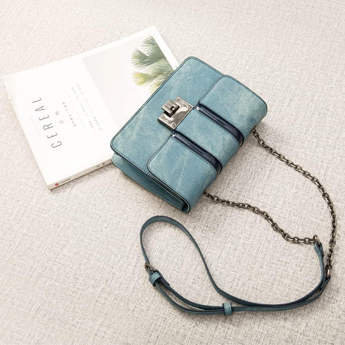Small Denim Blue Women Purse Clutch Retro Small Shoulder Bag for Teenager girls Color Contrast Handbag...