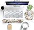 Pink Flower Desktop Mat Aesthetic Wrist Support Keyboard Mouse Wrist Rest Set, Computer Office Comfortable Wrist Rest for Mouse Easy Typing & Pain...