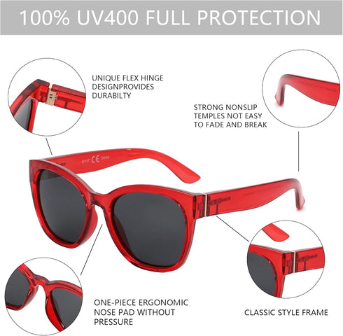 ZENOTTIC Cateye Polarized Sunglasses for Women - Oversized Sun Glasses UV400 Protection Retro Shades Designer Style...