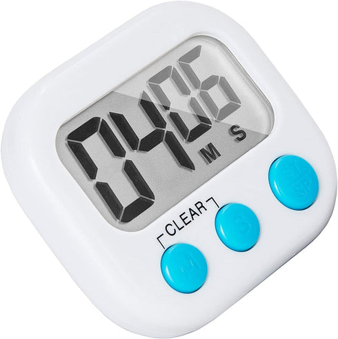 6 Pack Small Digital Kitchen Timer Magnetic Back and ON/Off Switch,Minute Second Count Up Countdown, White...