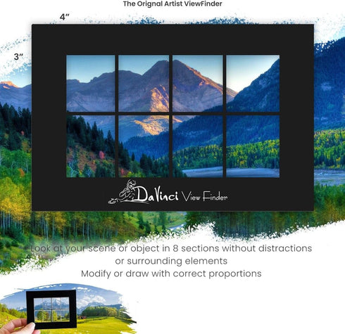 Creative Mark Davinci Artist Viewfinder - 3" x 4" Viewfinder for Drawing Allows Scene or Object in Eight Sections...