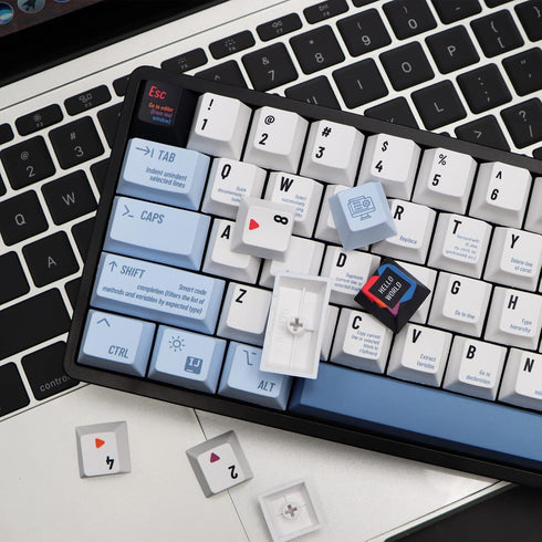 MOLGRIA Keycaps Hello World 134 Set for Mechanical Keyboard, Custom PBT Cherry Profile Key Caps with Keycap Puller for Gateron Kailh Cherry MX Swi...