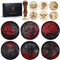 Wax Seal Stamp Kit, Set of 6 Sealing Wax Stamp with Brass Head Wooden Handle (Moon & Sun World Map Dinosaur Skeleton Bumblebee Octopus Design)...