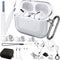 Clear for AirPods Pro Case 1st Cover 2019 Cleaning Pen Accessory Kit, 16 in 1 Set Transparent TPU Silicone Protective Case for AirPods Pro Chargin...