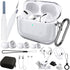 Clear for AirPods Pro Case 1st Cover 2019 Cleaning Pen Accessory Kit, 16 in 1 Set Transparent TPU Silicone Protective Case for AirPods Pro Chargin...