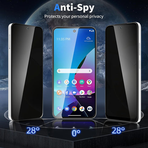 Asstar [2 Pack Privacy Screen Protector for Moto G Power 5G 2024, 9H Hardness Tempered Glass Screen Protector for Moto G Power 5G 2024, Anti-Scrat...
