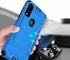 TJS Compatible for AT&T Maestro 3 (U626AA) Case, with Tempered Glass Screen Protector, Magnetic Support Hybrid Shockproof Metallic Brush Finish Ph...