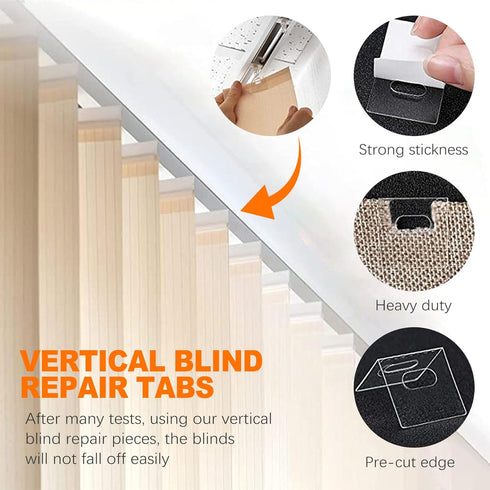 30 Sets (60 Pcs) Clear Vertical Blind Repair Tabs, Vertical Blinds Repair Kit, Vertical Blinds Replacement Slats?Pre-Cut Blind Fixers Peel Back Ad...