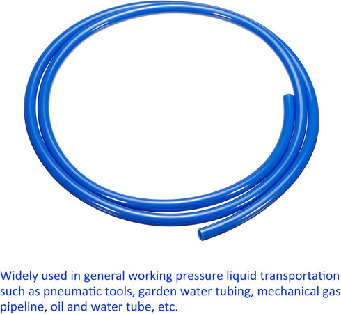 Pneumatic Tubing - Air Compressor PU Line Hose Apply to Water Fluid Transfer(5mm ID x 8mm OD, 4 Ft Length, Blue)...